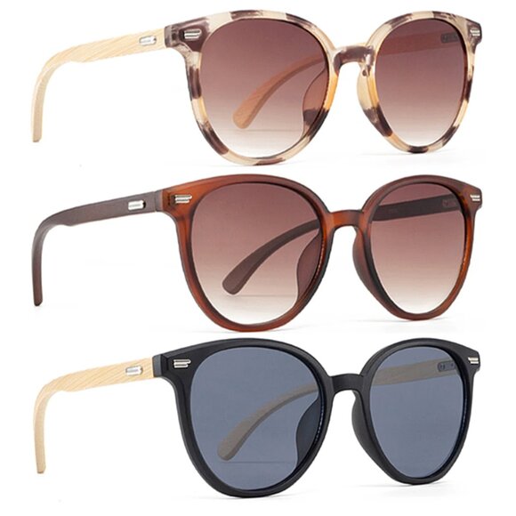 Accessories - Round Bamboo Sunglasses Three Styles